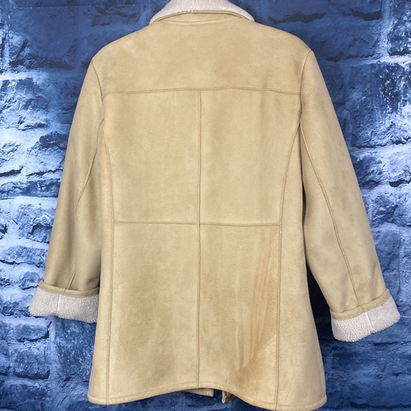 Vintage Fully Lined Faux Suede Sherpa Longline Hip length Coat/Jacket - Picture 7 of 12